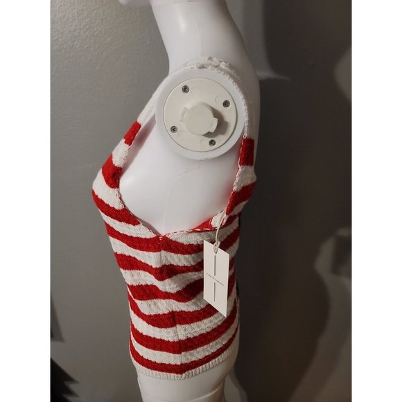 Moon And Madison Knitted Stars Stripes American Flag Tank Top NEW Size S READ - Picture 2 of 7